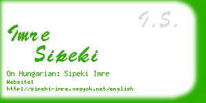 imre sipeki business card
